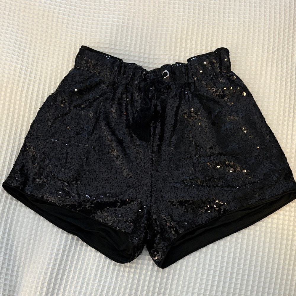 Sequin Black Women's Shorts